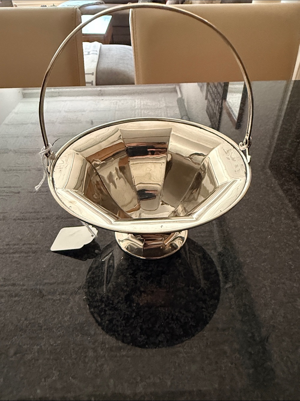 Silver Decorative Metal Basket with Handle - Home Accents